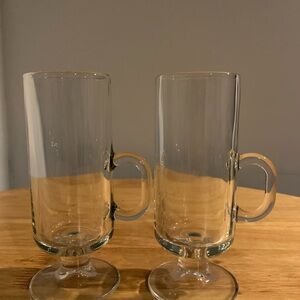 Two Crate & Barrel Irish Coffee Mugs